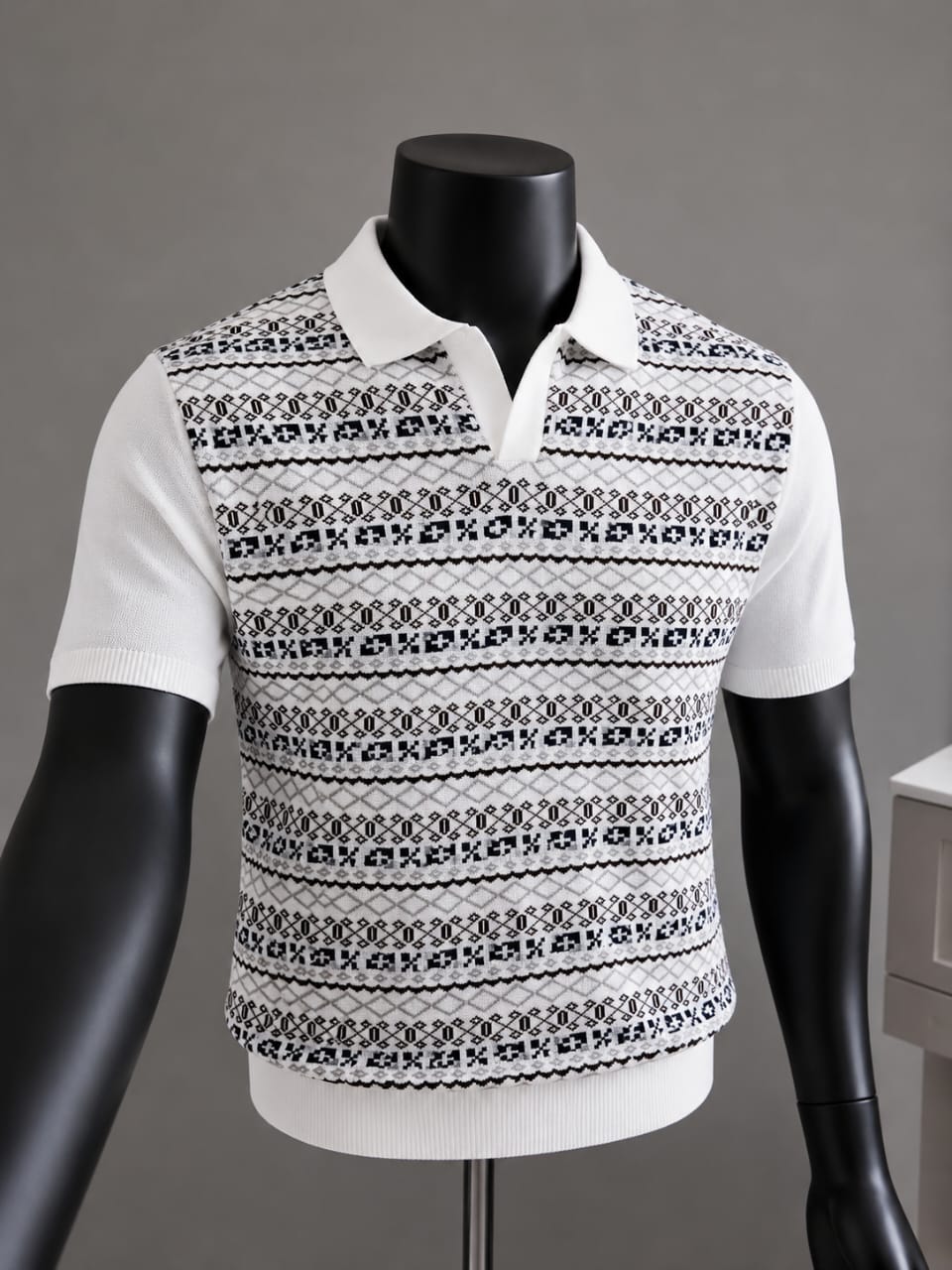 Blanc Fairisle Contrast Polo