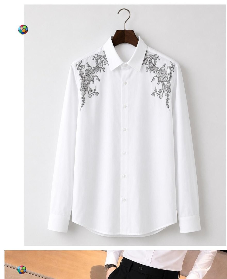 Blanc Baroque Embroidered Shirt