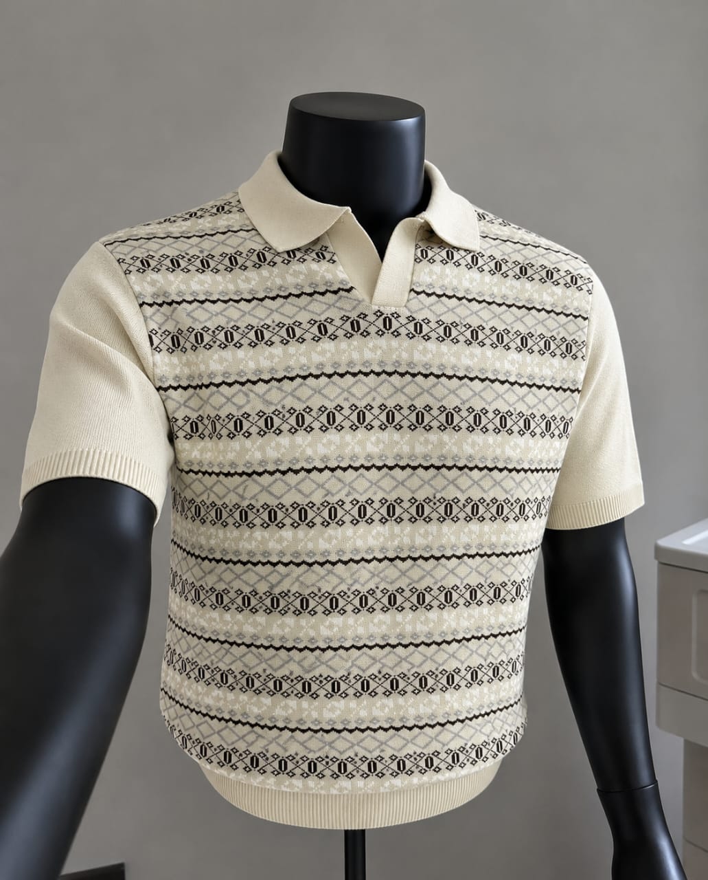 Ivoire Fairisle Open-Collar Polo